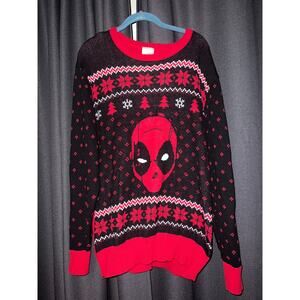 Ugly Christmas Sweater Xmas Size Large Deadpool